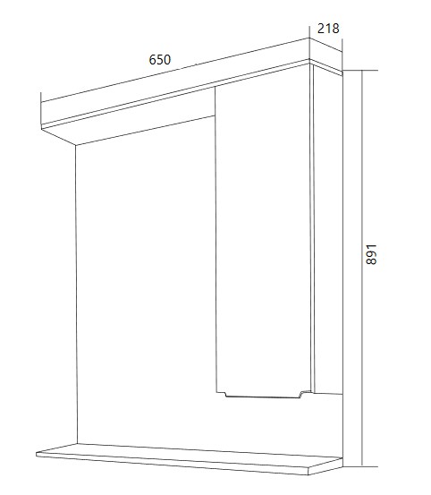 У23118 Зеркало Кода 65 Лайт Белый глянец 1 Marka Кода  - Вид №3