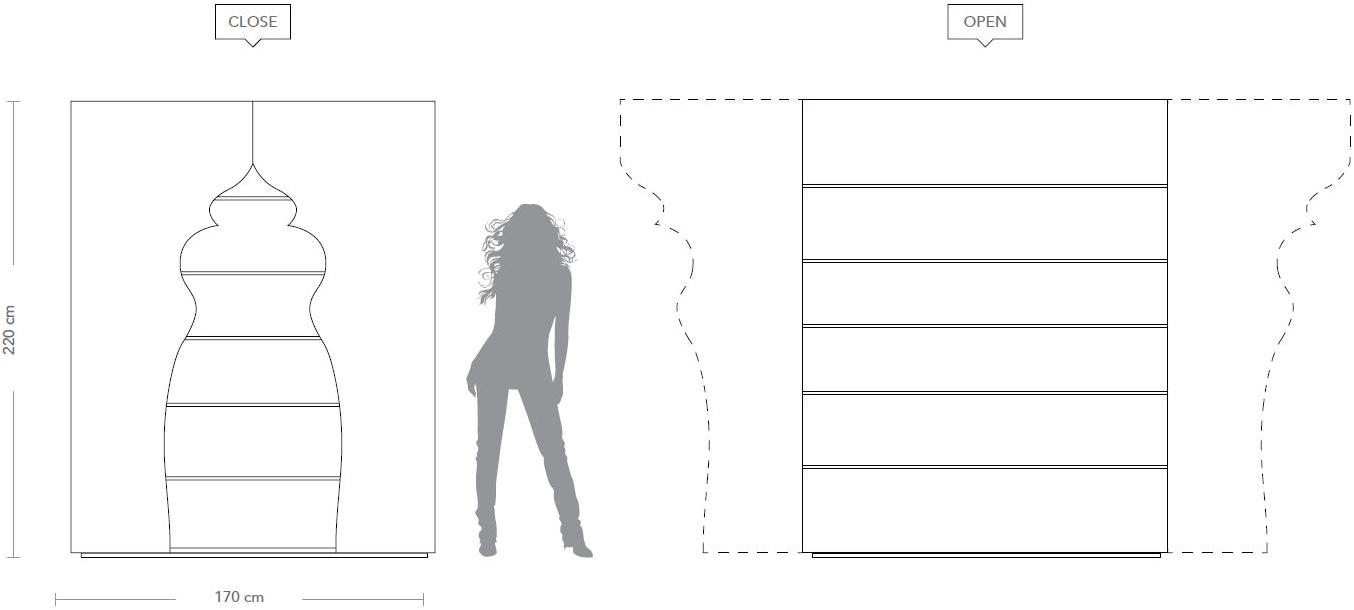 Unica by Tecnotelai Комод из дерева и стекла со встроенной подсветкой Harem sun-id-1358500 - Вид №1