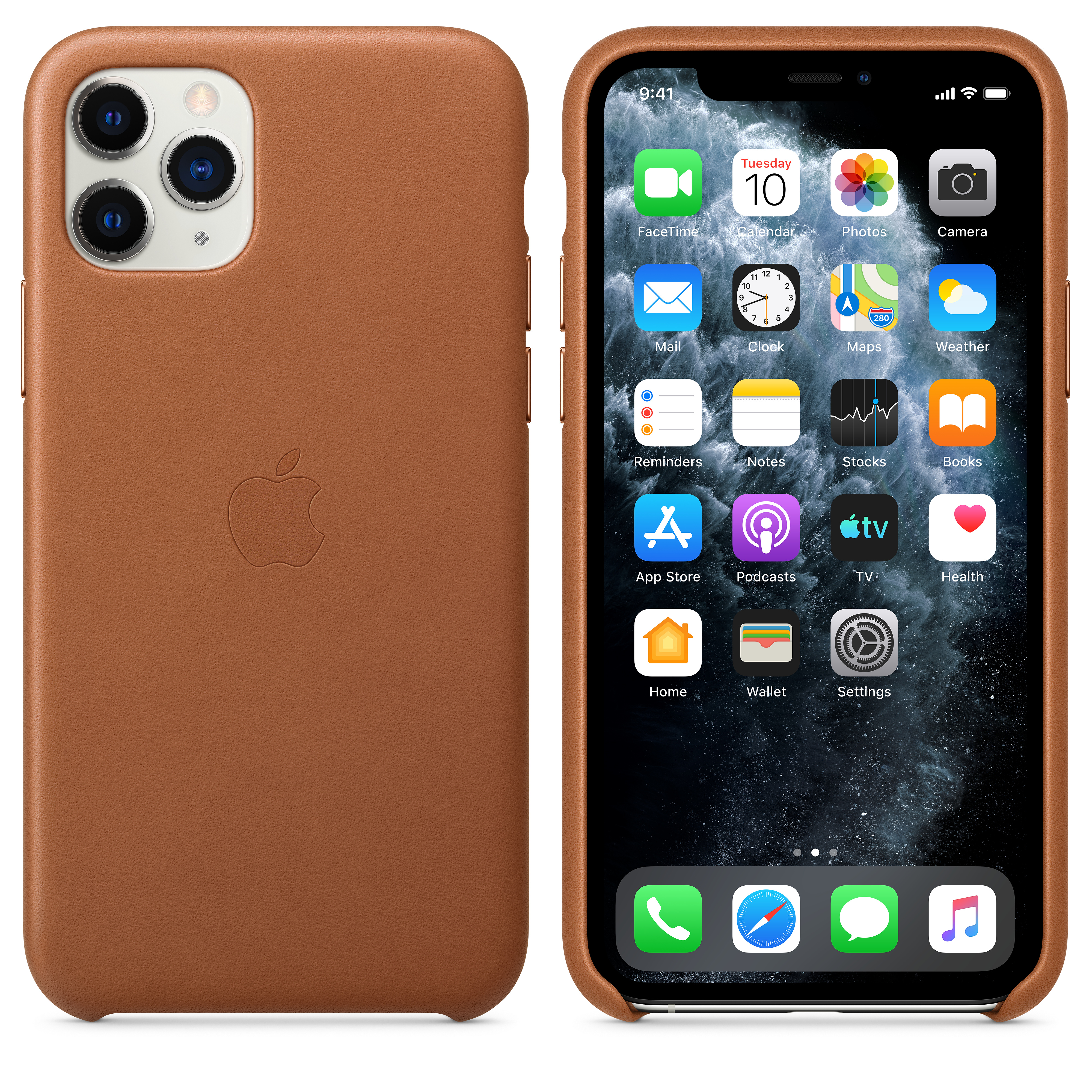 MWYD2ZM/A Iphone 11 pro leather case - saddle brown Apple Santreyd  - Вид №5