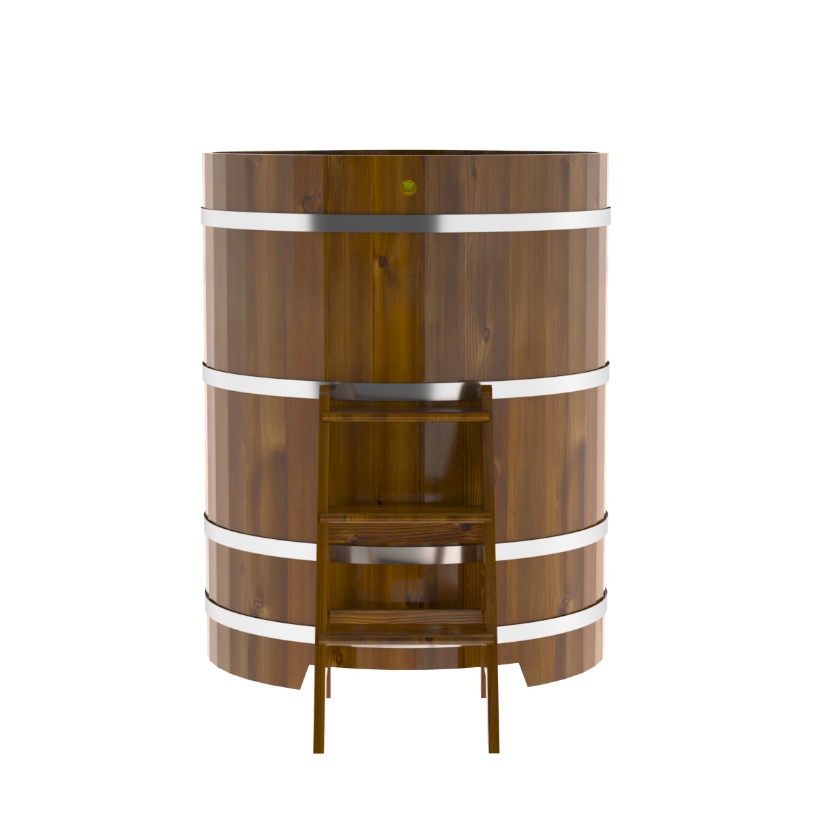 2309 Купель угловая из лиственницы Рустик 1,03х1,03х1,4 морёная Alyarus  - Вид №4