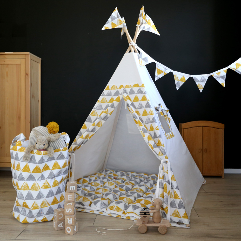 Вигвам Triangles с окном,карманом и флажками VAMVIGVAM TRIANGLES 281926 Желтый;серый Santreyd  - Вид №1