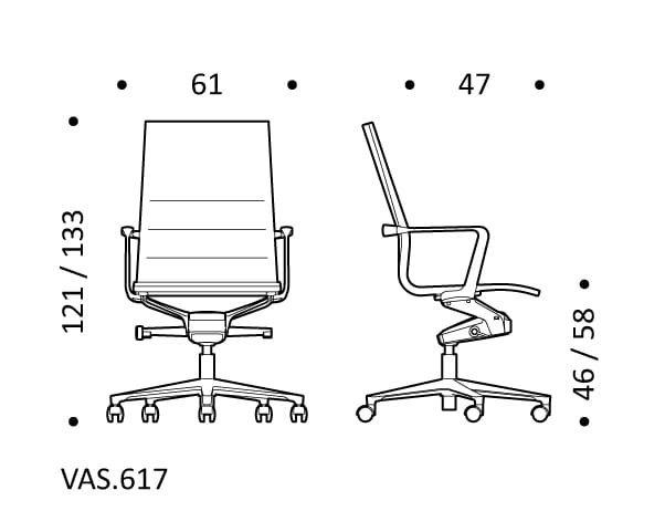 Офисное кресло из ткани с 5 спицами ICF Valea ARCH-00042716 - Вид №5