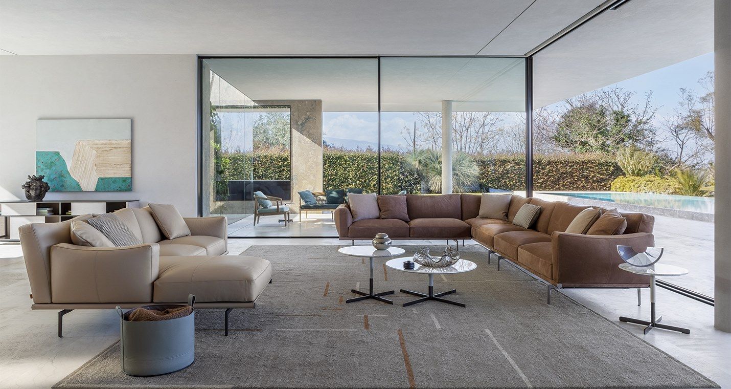 Кожаный диван с полуостровом Poltrona Frau коллекция-диваны и кресла ARCH-00128919 - Вид №5