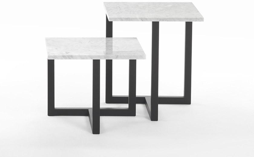 Marelli Квадратный журнальный столик из мрамора и дерева sun-id-1417191 - Вид №1