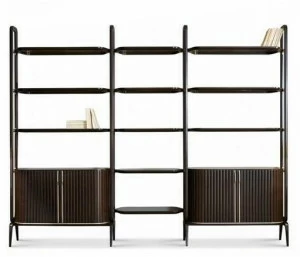 Roche Bobois Открытый книжный шкаф из вишневого дерева Eden-rock