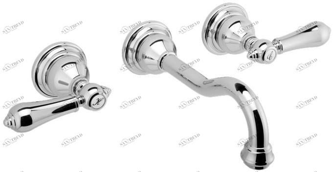 GRAFF Смеситель для умывальника настенный на 3 отверстия Canterbury 2366200