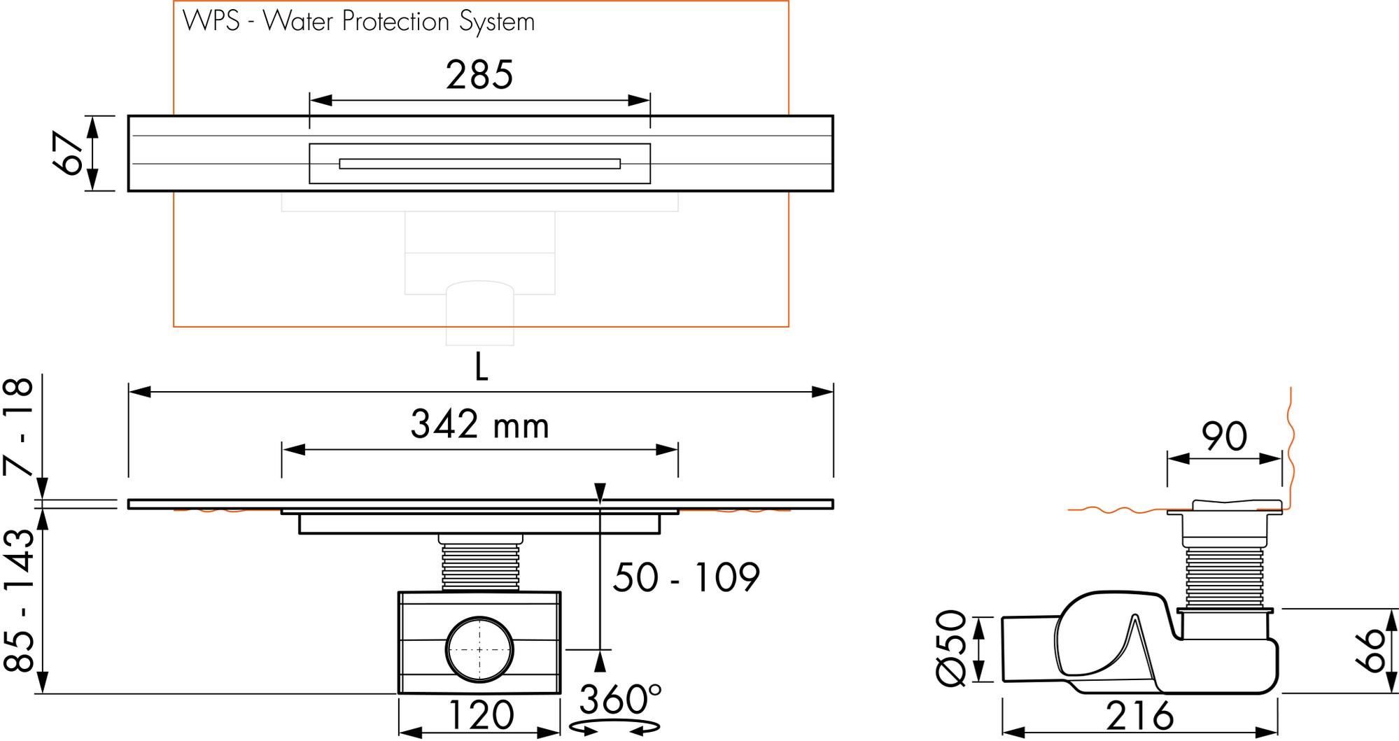 ESS Easy Drain Трап для душа из нержавеющей стали R-line sun-id-1383384 - Вид №7