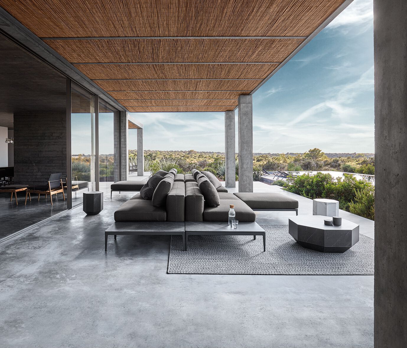 Тканевый модульный садовый диван Gloster сетка ARCH-00132626 - Вид №21