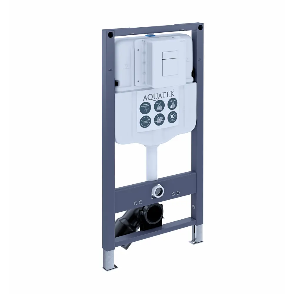 Комплект инсталляции Aquatek Pneumo N 49 с унитазом тип ободка открытый Glory клавиша Aquatek Pnn-0000002 серая Pneumo N49 STLM-2047986 - Вид №1