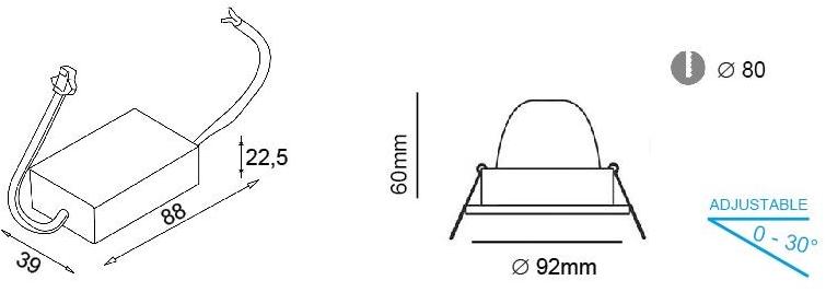Terzo Light Регулируемый встраиваемый светодиодный светильник из алюминия  C103-c103d  - Вид №2