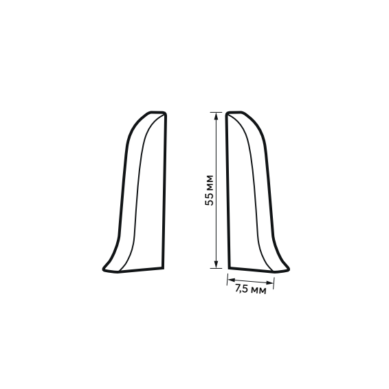 83411536 Заглушка левая и правая Дуб Орон 55 мм 2 шт. STLM-0041125 ARTENS  - Вид №4