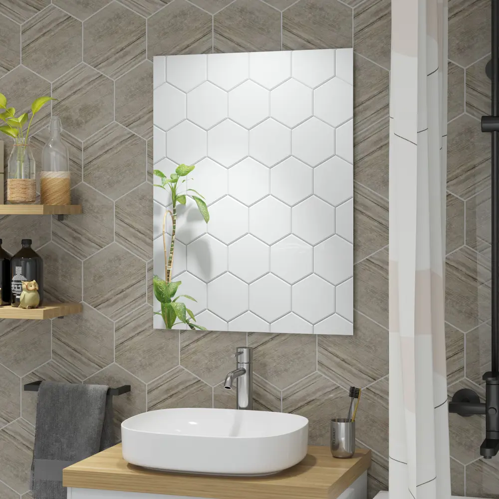 Зеркало для ванной 60x80 см прямоугольное 89358418 STLM-2031161 Santreyd - Вид №3