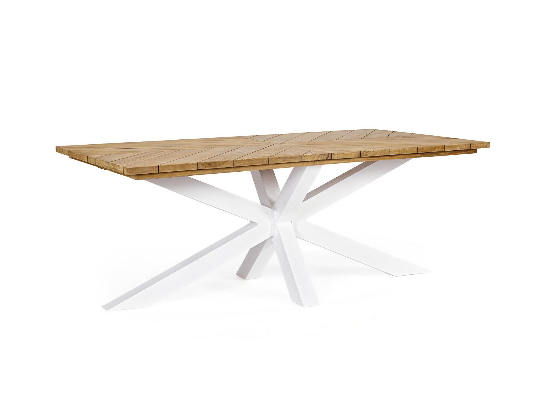 Прямоугольный стол для сада из алюминия и тика BIZZOTTO PALMDALE ARCH-00008911