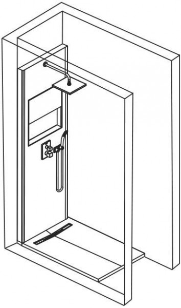 E803021-D36 Готовый к установке в нишу сет для душевого пространства c подсветкой Jacobdelafon ECRIN Santreyd - Вид №1