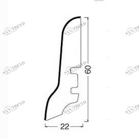 Плинтус Tecnorivest Американский Шпонированный Клён 2500х60 мм 1010001192