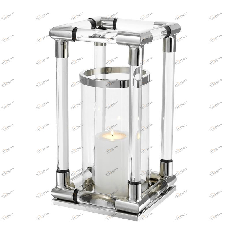 Подсвечник стеклянный с серебряными вставками Imperatrice от Eichholtz EICHHOLTZ EICHHOLTZ 060345 Серебро 