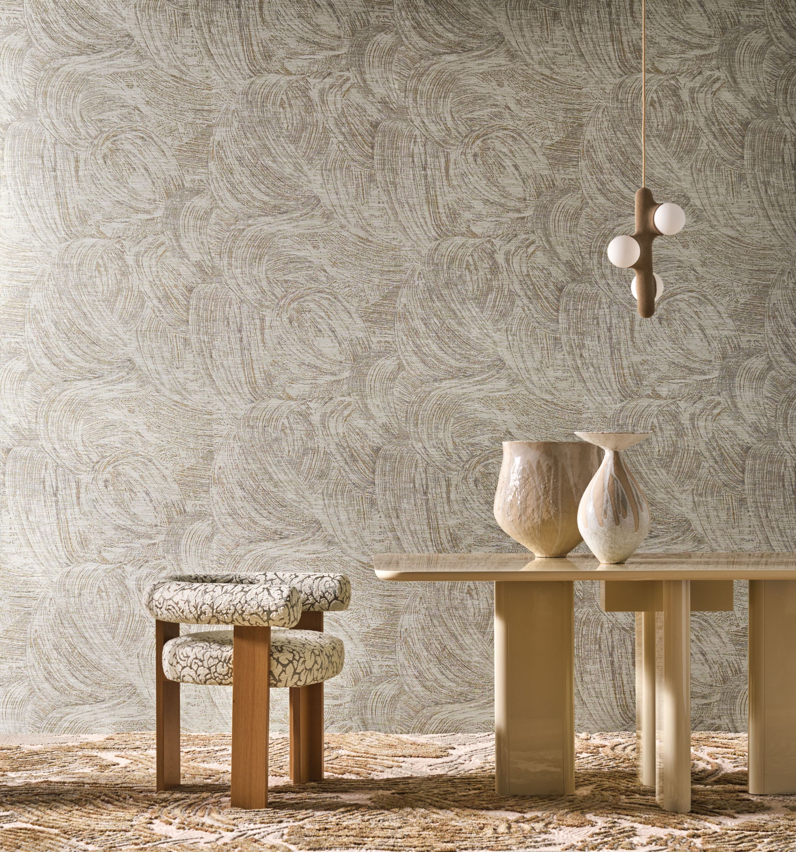 Жаккардовая однотонная настенная ткань Casamance Palatino ARCH-00038684 - Вид №1