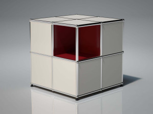 Стальной журнальный столик с отсеком для хранения