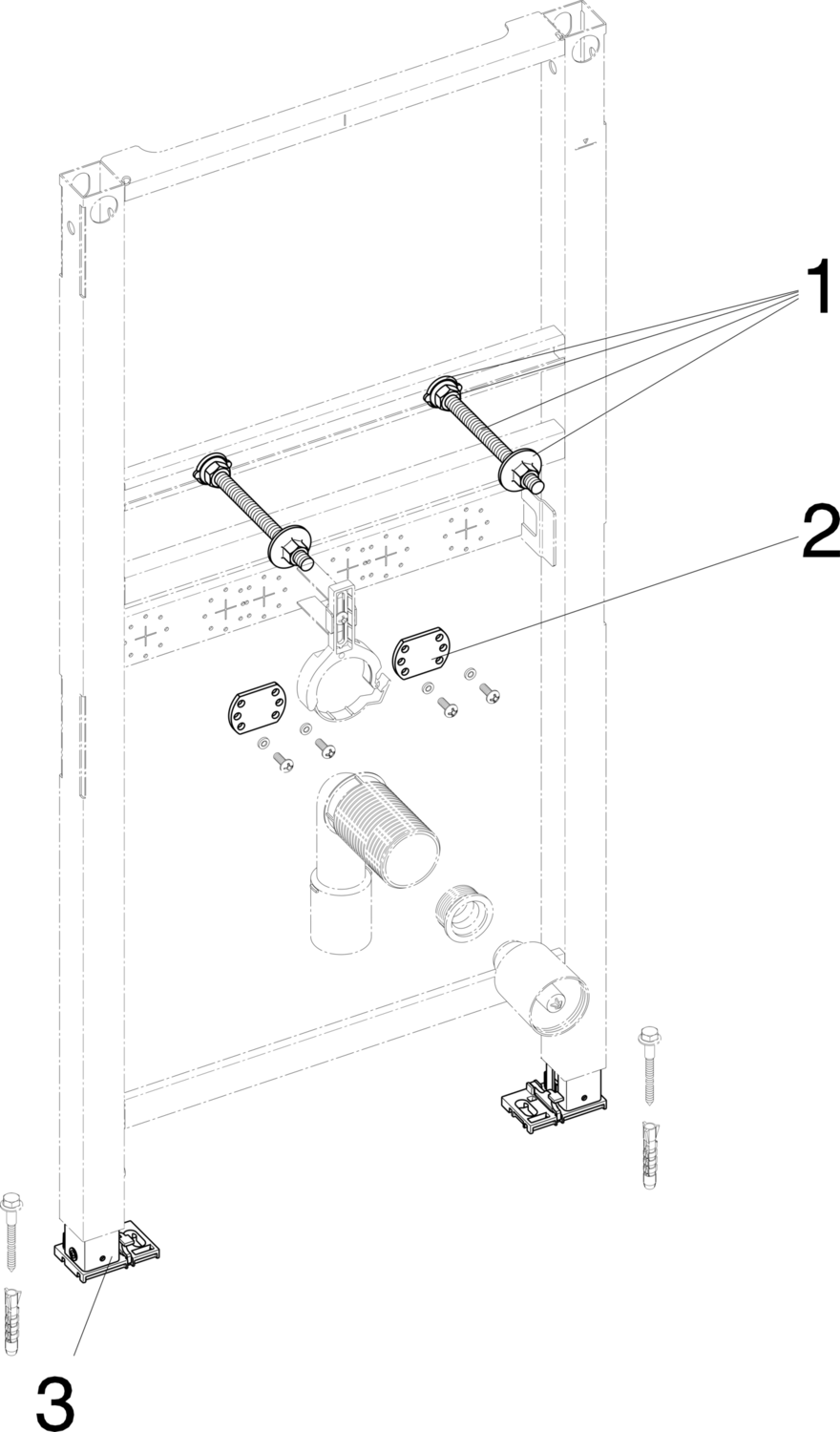 Системная техника  Prevista Dry  Элементы для умывальников VIEGA 789 329 Модель 8538 Santreyd  - Вид №3