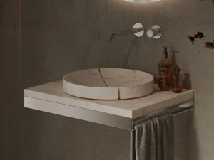 Мраморная столешница круглый умывальник