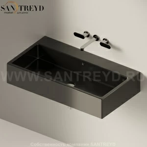 5051.9017 Подвесная раковина настенная прямоугольная Ceramica Flaminia Acquagrande черная