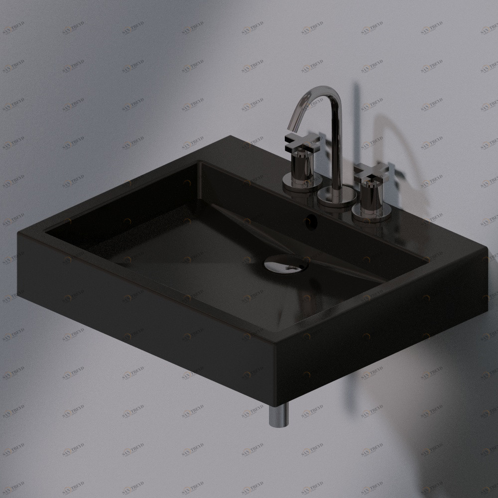 L255104 Подвесная раковина настенная прямоугольная A. e T. Italia  черная AeT ITALIA 