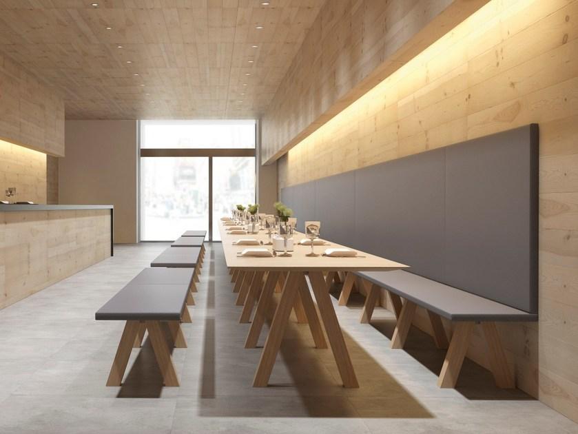 Viccarbe Мягкая скамейка из дуба Trestle Trs/d - l/c - Вид №2