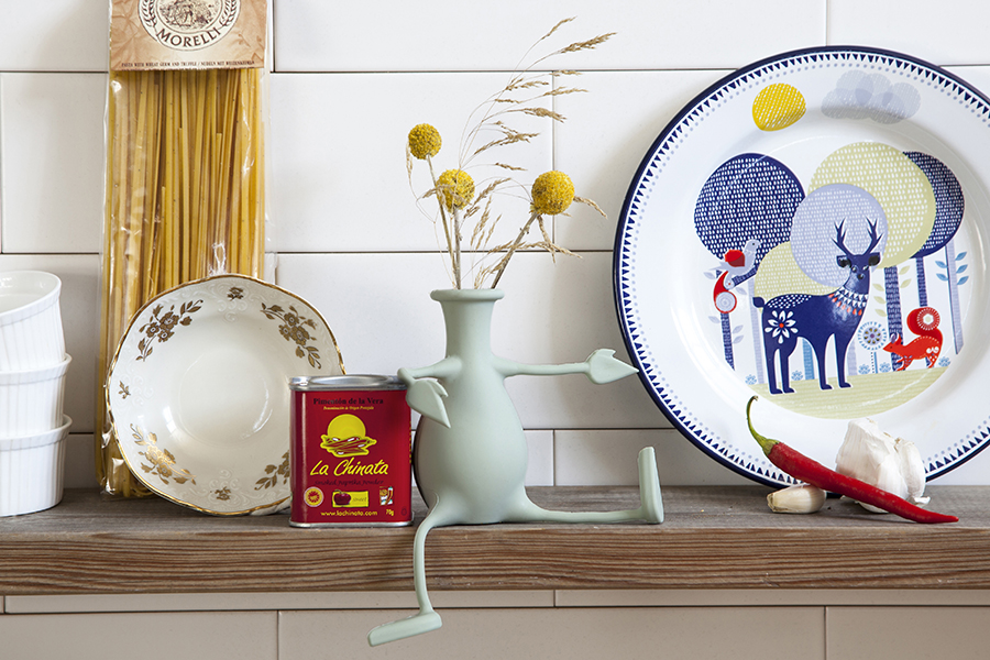 PE555 Ваза для цветов с гибкими ручками florino мятная Peleg Design  - Вид №4