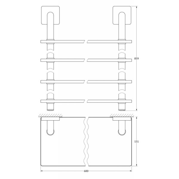 Полка 4-х ярусная 60 см Ellux AVANTGARDE AVA 049 sun-id-561817 - Вид №1