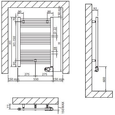 Tonon Evolution Настенный электрический полотенцесушитель из стали Electric sun-id-1374875 - Вид №1