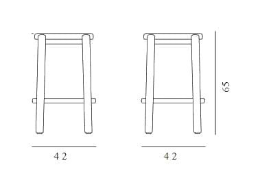 Высокий стул из ясеня с подставкой для ног Vergés тура ARCH-00027175 - Вид №2