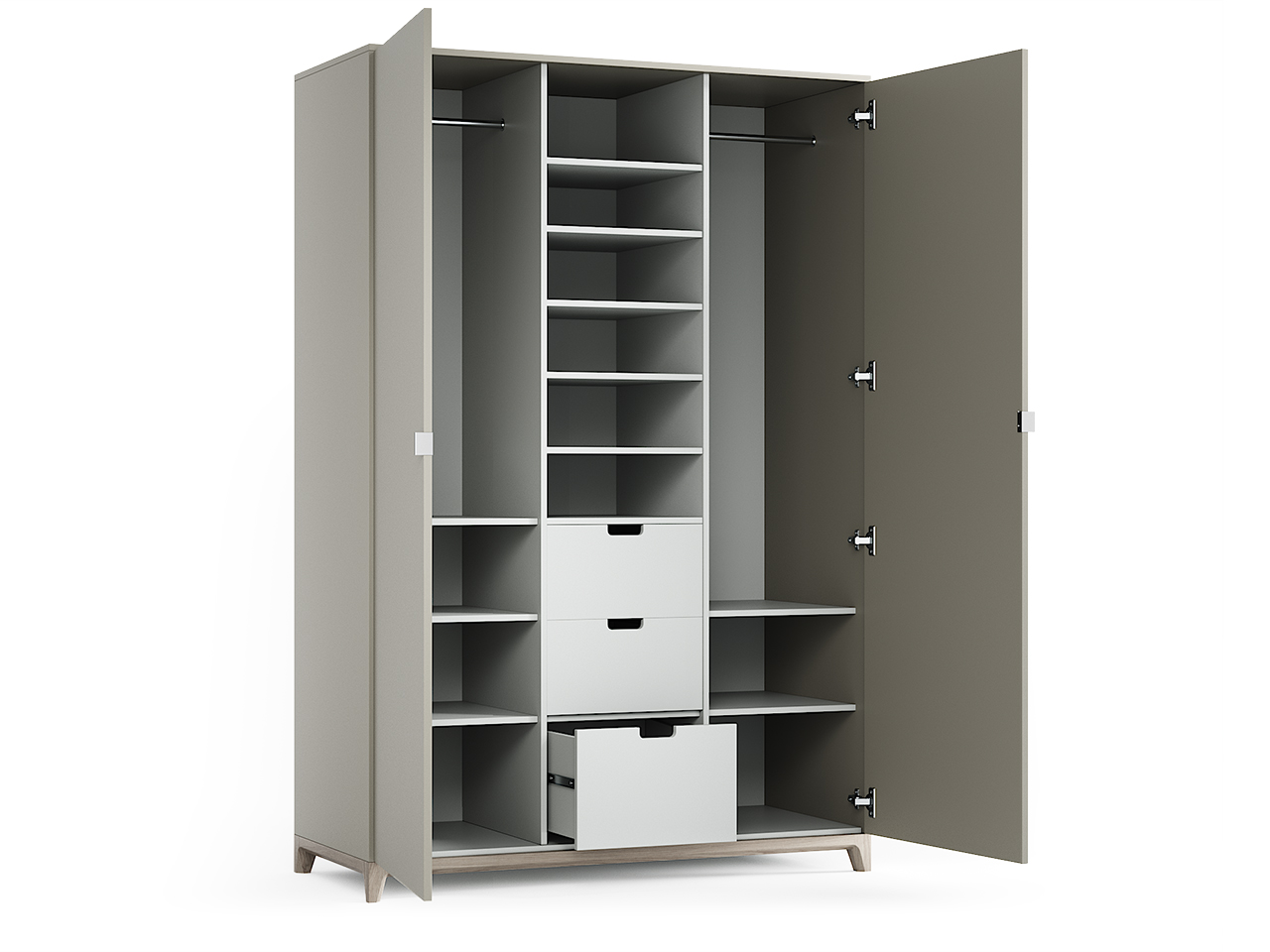 Шкаф распашной двухдверный белый Case THE IDEA  210350 Белый  - Вид №2