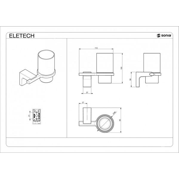 Стакан стекло к стене Sonia 113989 sun-id-562245 - Вид №1