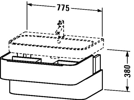H2636501313 Happy D.2 Тумбочка подвесная Американский орех, натуральный шпон Duravit - Вид №1