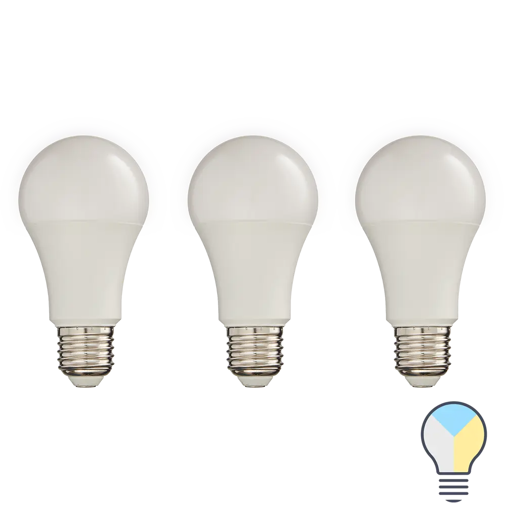 Набор умных ламп светодиодных Wi-Fi Osram Smart Plus E27 220-240 В 14 Вт груша матовая 1521 лм изменение оттенков белого 3 шт LEDVANCE STLM-2003651