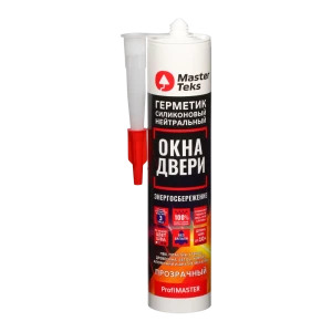 Герметик силиконовый нейтральный для окон и дверей Masterteks 280 мл цвет прозрачный