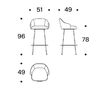 Высокий стул с тканевой подкладкой Saba Italia ARCH-00149740 - Вид №2