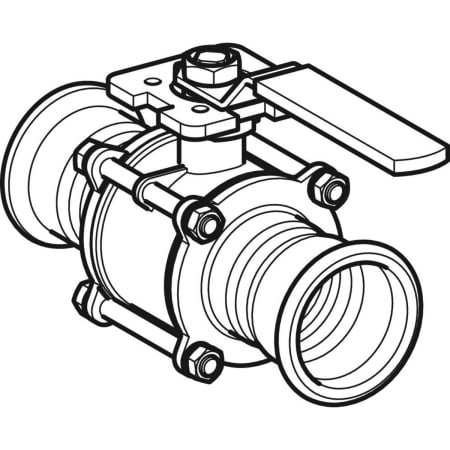 92107 Шаровой кран Geberit Mapress из нержавеющей стали с рукояткой, с двумя пресс-соединениями Geberit  - Вид №4