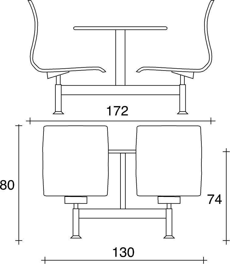 TALIN Скамья со встроенными стульями Webwood sun-id-1503449 - Вид №2