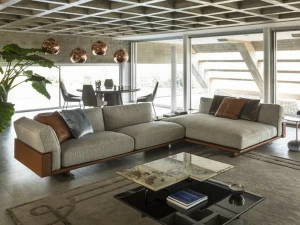 Longhi Модульный угловой диван из ткани с полкой для журналов Loveluxe 2019 – rhythm collection W 542