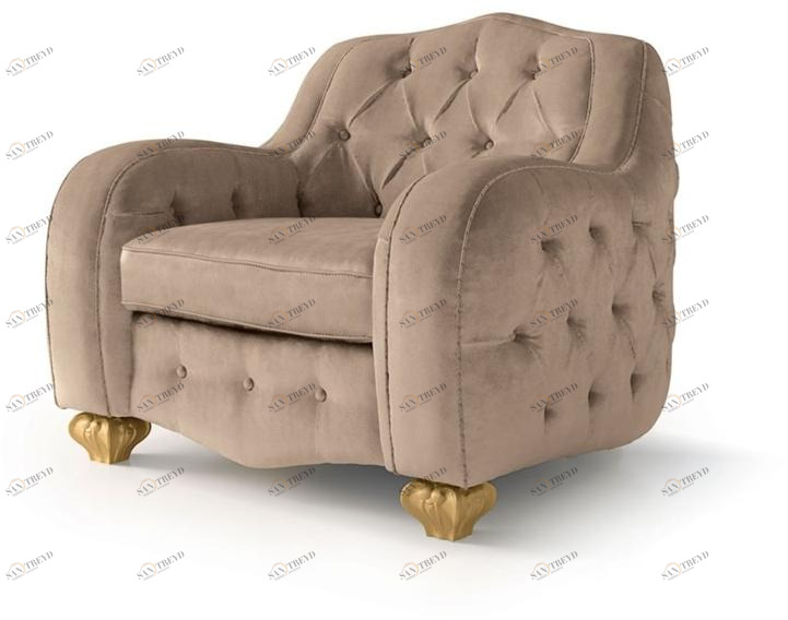 Carpanese Home Стеганое кресло из нубука с подлокотниками Heritage 5137