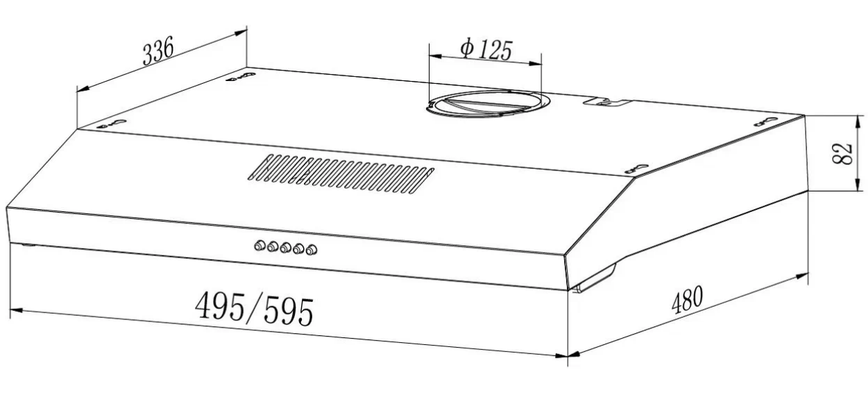 9162402 Вытяжка подвесная Оasis PO-60B черный OASIS STDN-0092498 - Вид №8