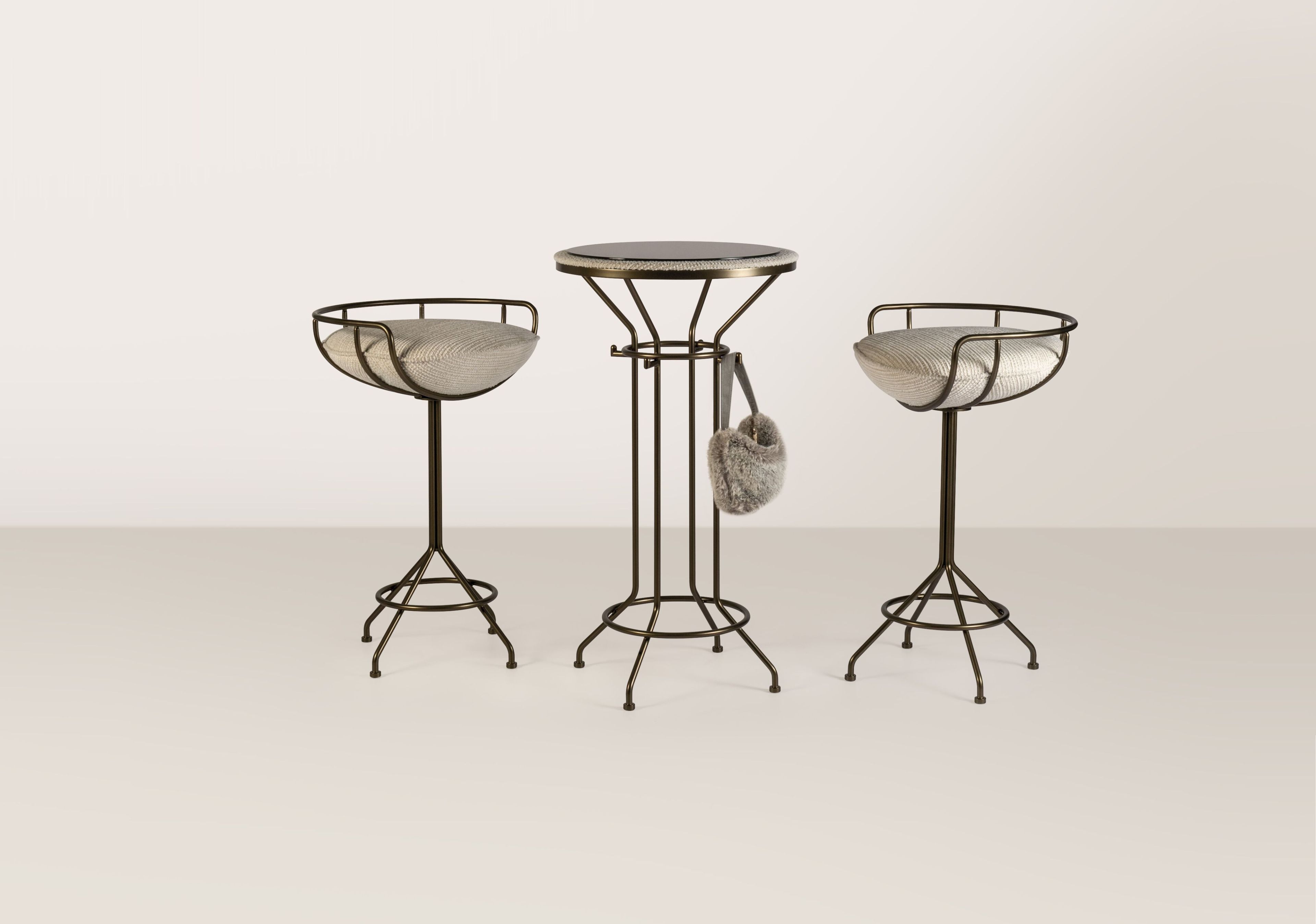 Высокий круглый стол из стали и стекла Galbiati Exclusive Interiors ARCH-00058227 - Вид №2