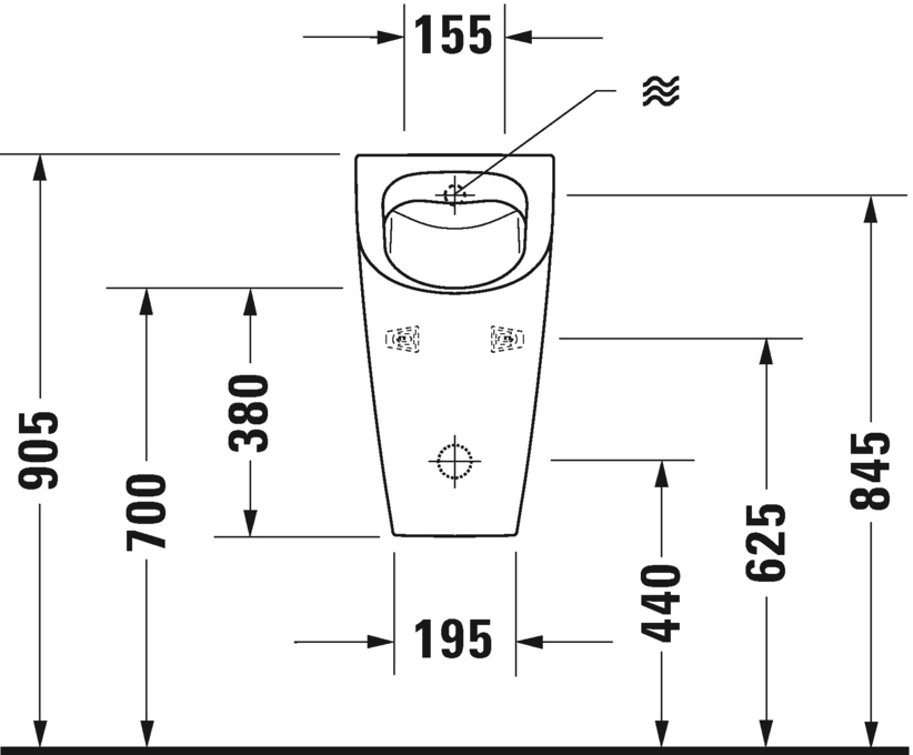 2809300000 Настенный писсуар, уринал с мушкой Duravit ME BY STARCK - Вид №4