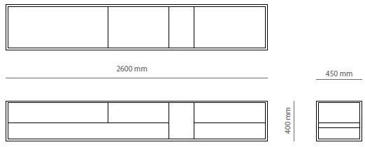 PRADDY Низкая тумба под телевизор из фанерованной древесины  Ml291  - Вид №2