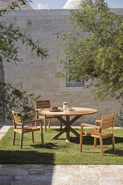 Ethimo Круглый садовый стол из тика Cronos Cstt0100 - Вид №4