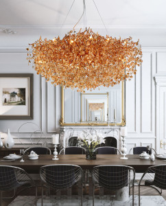 Алюминиевый подвесной светильник с кристаллами