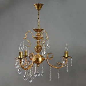 Подвесная люстра Ambiente Alicante 8888/3 AB Leaf Crystal AMBIENTE ДИЗАЙНЕРСКИЕ, ALICANTE 181574 Бронза