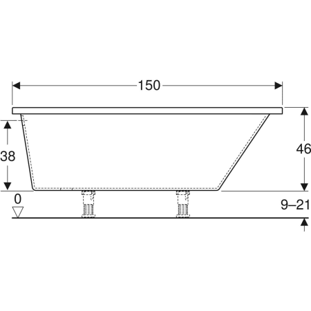 657350000 Асимметричная ванна Geberit Renova Geberit  - Вид №10