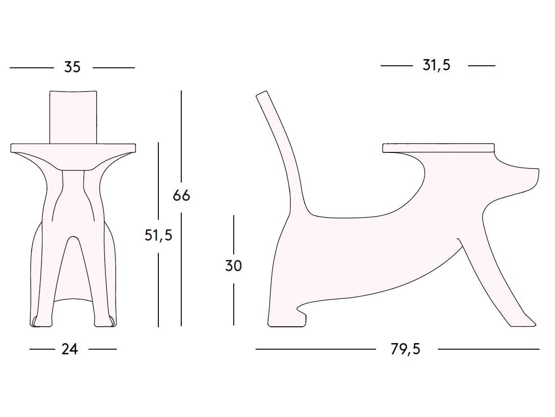 Magis Le Chien Savant MT830 AR Детский стул / детский стол из полиэтилена. Цвет: Оранжевый 1647 C  - Вид №3